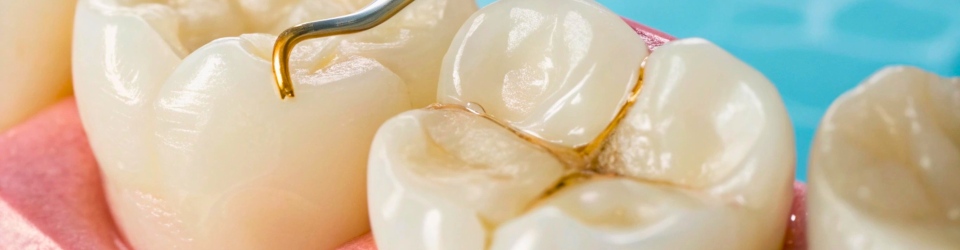 Model of molars with cavities.